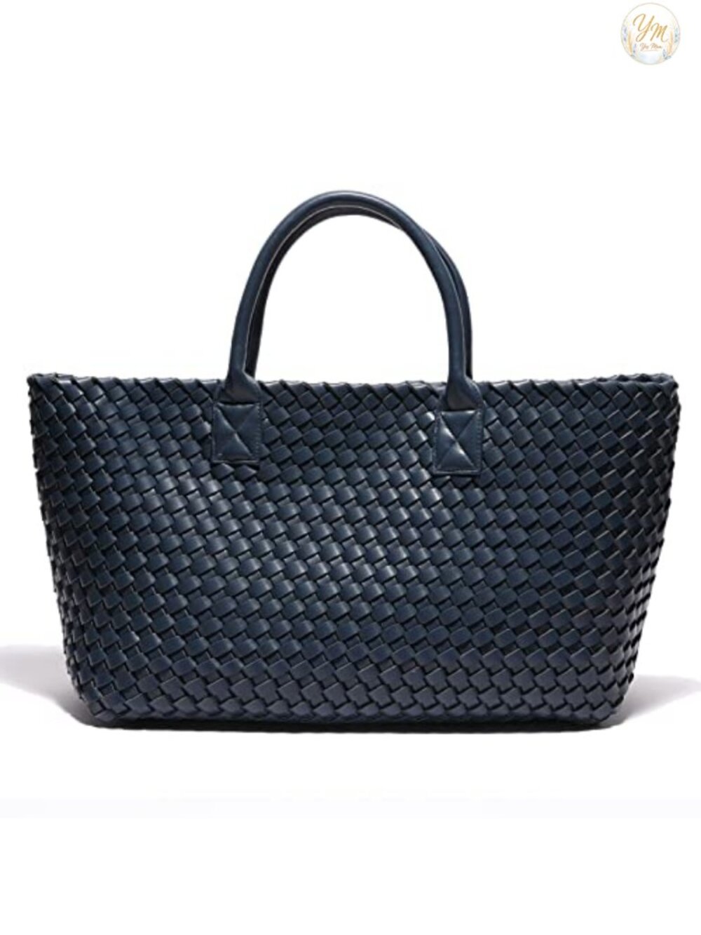 Woven Vegan Leather Large Capacity Tote Shoulder Bag with Matching Wallet